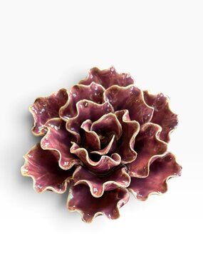 Ceramic Flower Lettuce Decor - Purple